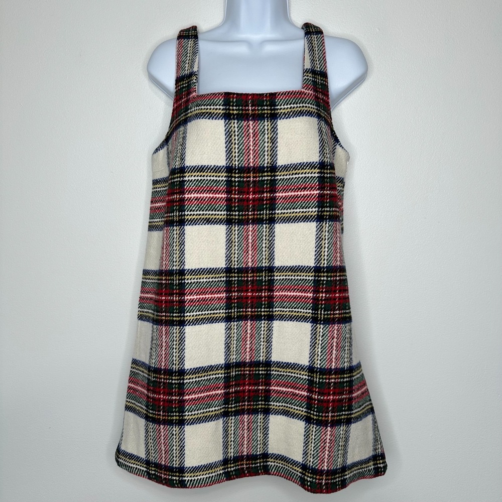 Lulus Tweed Mini Dress‎ Plaid Academia Preppy Square Neck Small